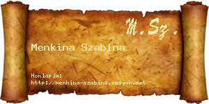 Menkina Szabina névjegykártya